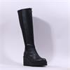 Marco Moreo Liege Front Zip Knee High - Black Leather